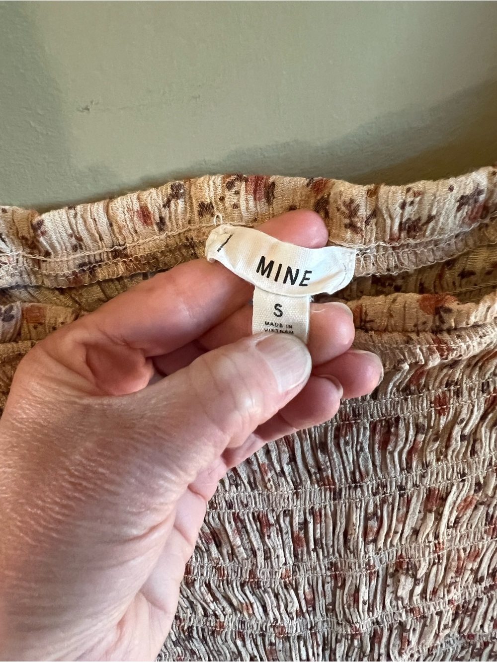 mine Square-Neck Smocked Mini‎ Dress in Light Pink Floral - Picture 2 of 8